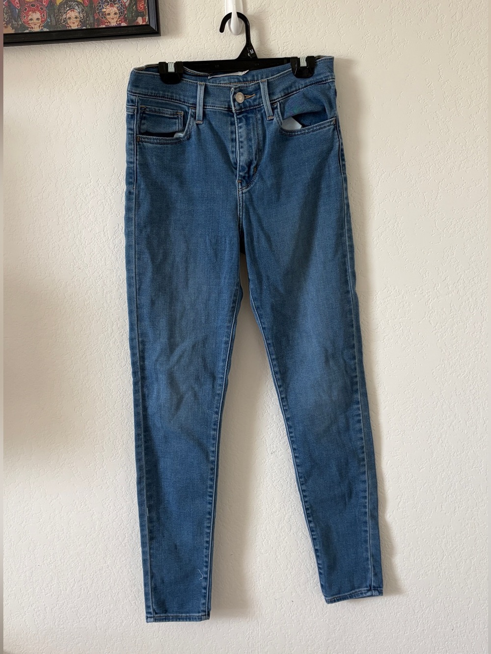 LEVIS 720 HIGH RISE SUPER SKINNY JEANS 27 MEDIUM WASH STRETCH DENIM WOMENS